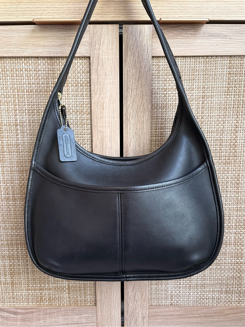 COACH Vintage Ergo Black Leather Hobo Shoulder Bag Handbag Purse 9033